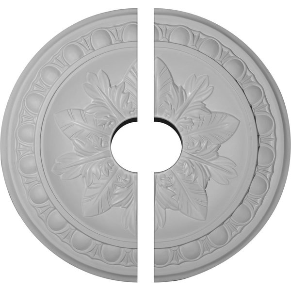 Ekena Millwork Exeter Ceiling Medallion, Two Piece (Fits Canopies up to 3 1/2"), 17 3/4"OD x 3 1/2"ID x 1 1/8"P CM17EX2-03500